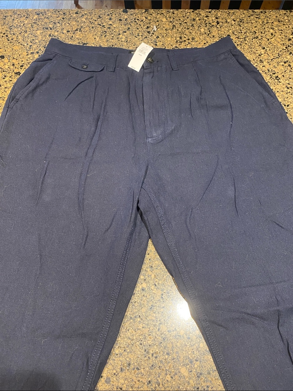 Banana Republic Factory Men's Dark Navy Pleated Chinos